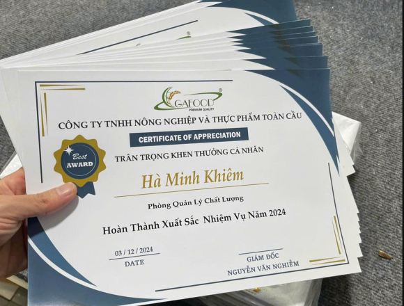 IN GIẤY KHEN – BẰNG KHEN – CHỨNG NHẬN